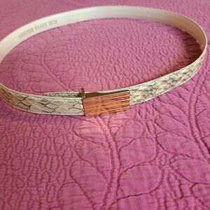 Vintage genuine beige snake skin  belt.